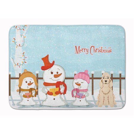Carolines Treasures Merry Christmas Cocker Spaniel Buff Machine Washable Memory Foam Mat BB2425RUG